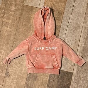 Little Bipsy "Surf Camp" pink acid wash hoodie 3-6 Mo